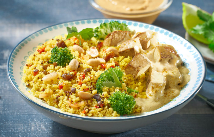 Organic Grains with Coco Curry & Peanut Butter Sauce