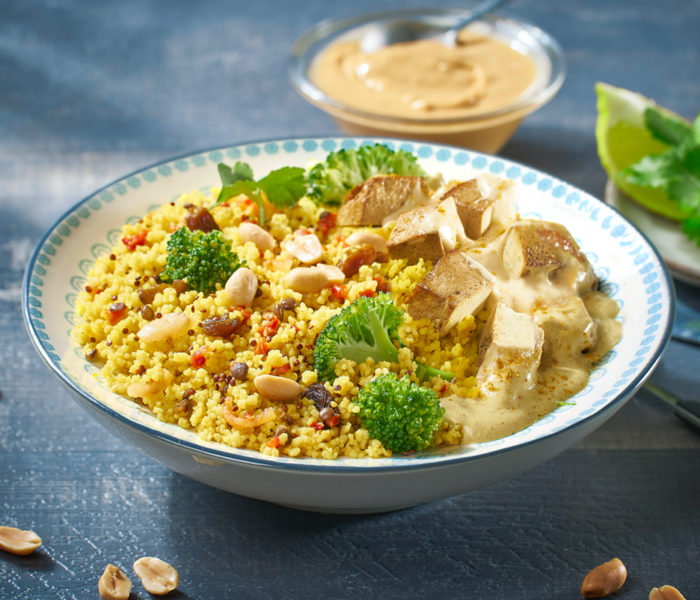 Organic Grains with Coco Curry & Peanut Butter Sauce