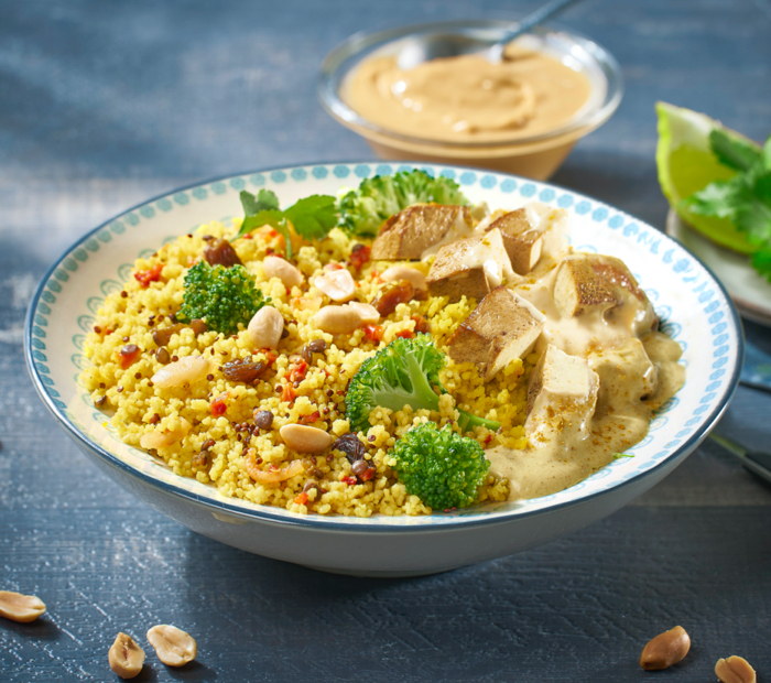 Organic Grains with Coco Curry & Peanut Butter Sauce