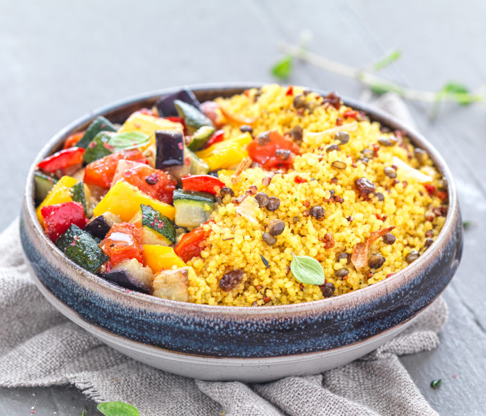 Turmeric & Herbes de Provence Grains with Ratatouille