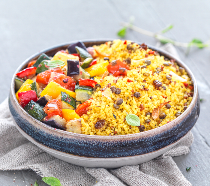 Turmeric & Herbes de Provence Grains with Ratatouille