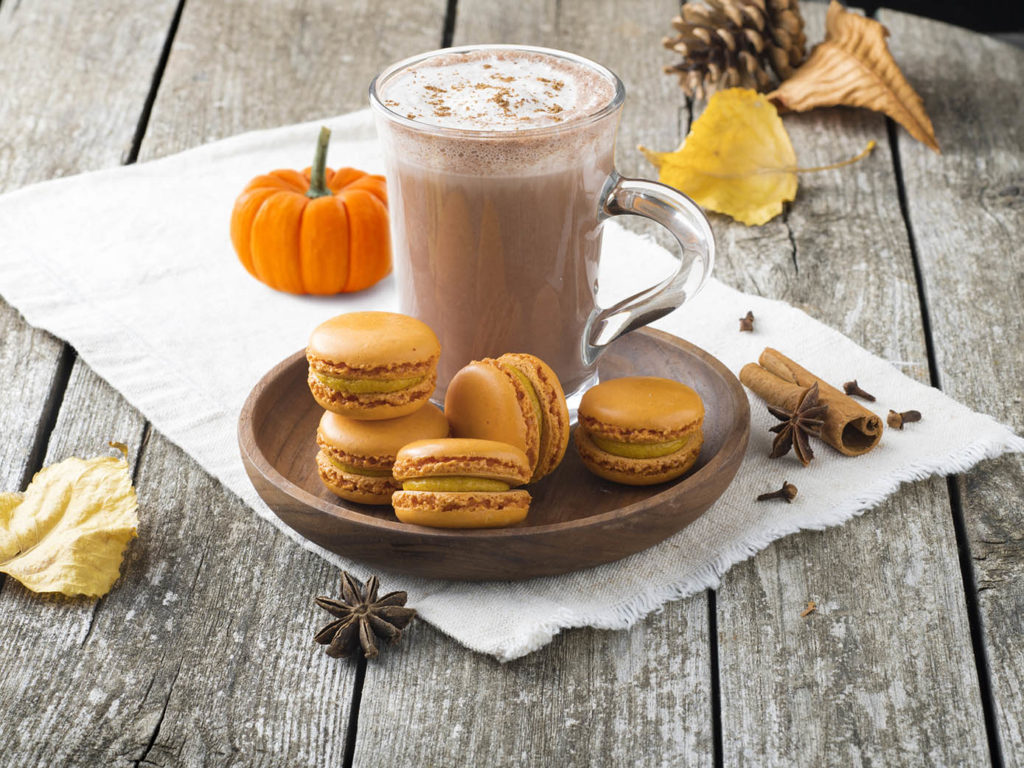 Pumpkin spice flavor with hot chocolate