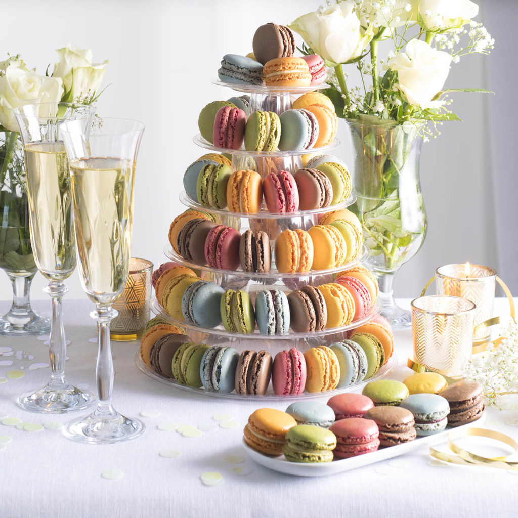 Wedding macarons tower