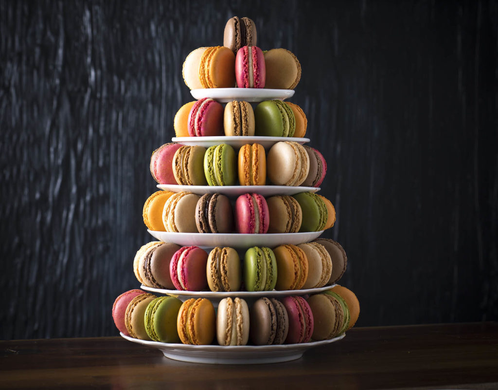 Winter macarons tower